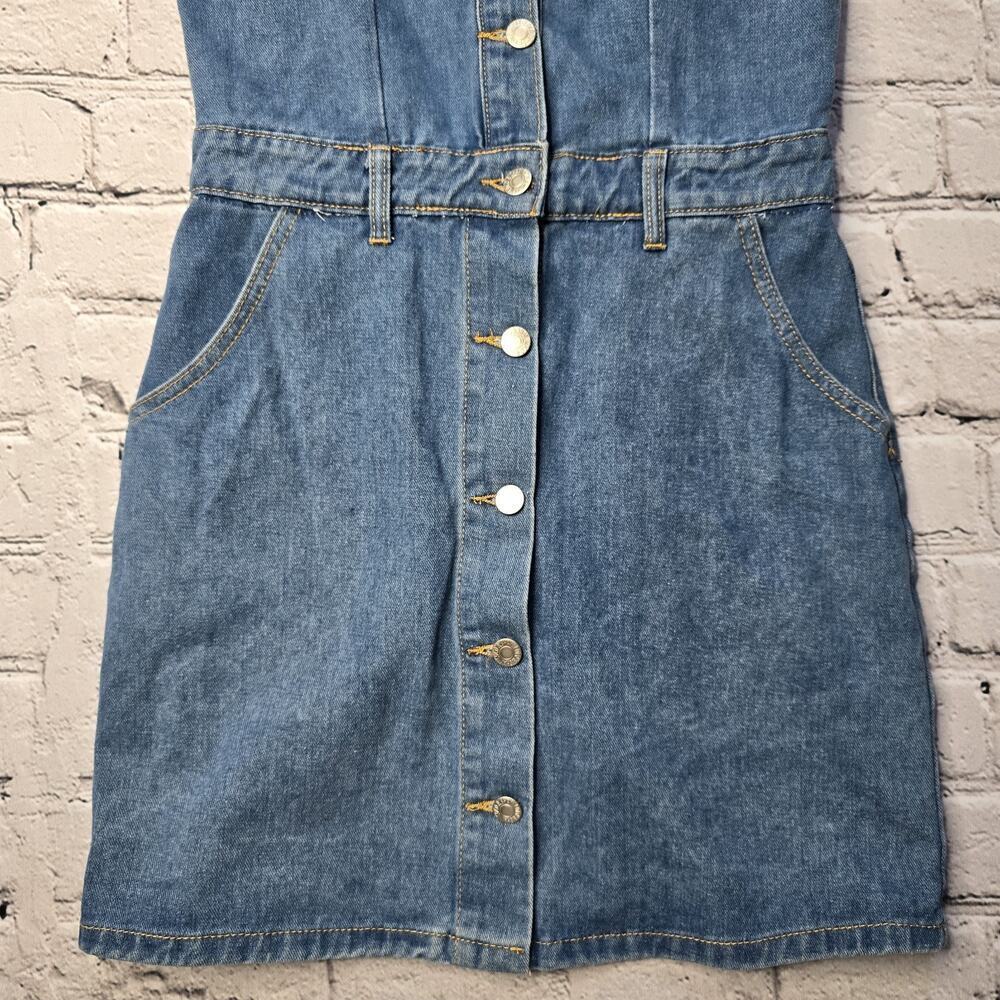 Coco And Shay Denim Fringe Western Cowboy Sleeveless Dress Size Medium - Picture 4 of 12